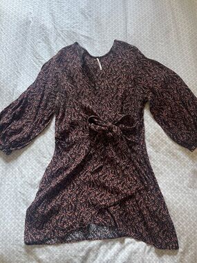 Free People Floral Tie-Waist Tunic